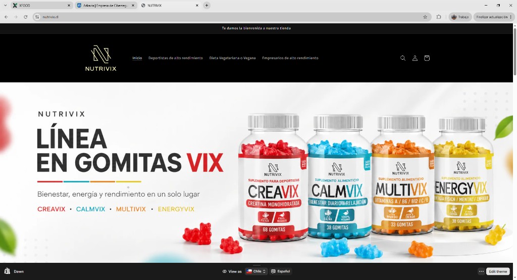 E-commerce Nutrivix — suplementos en gomitas